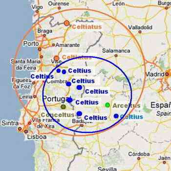 Click para ampliar. Pulsa en el nombre para ver la ficha. Celtius, Celtiatus, Conceltus y Arceltus en la Epigraphische Datenbank